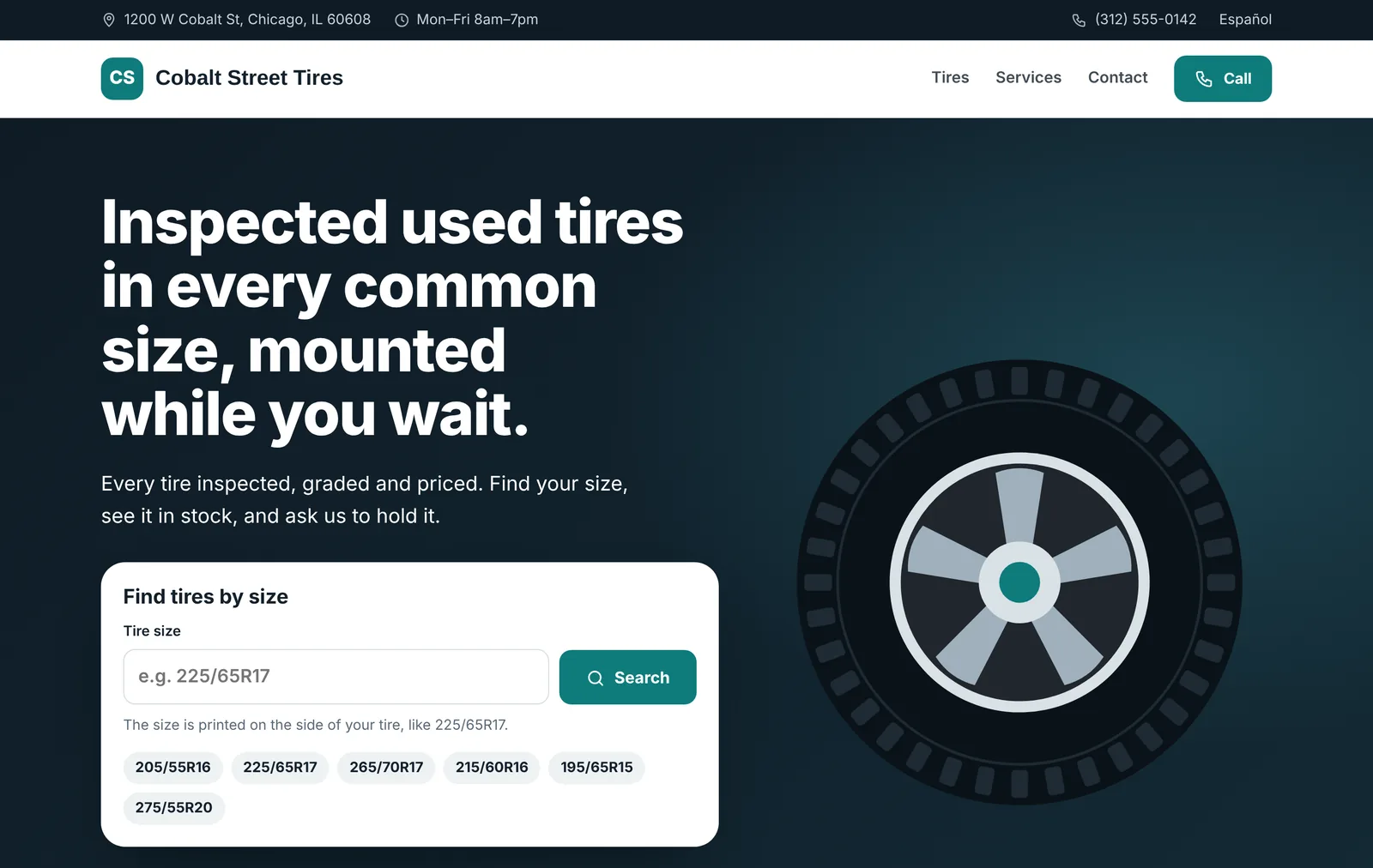 The demo shop website in the Tag design
