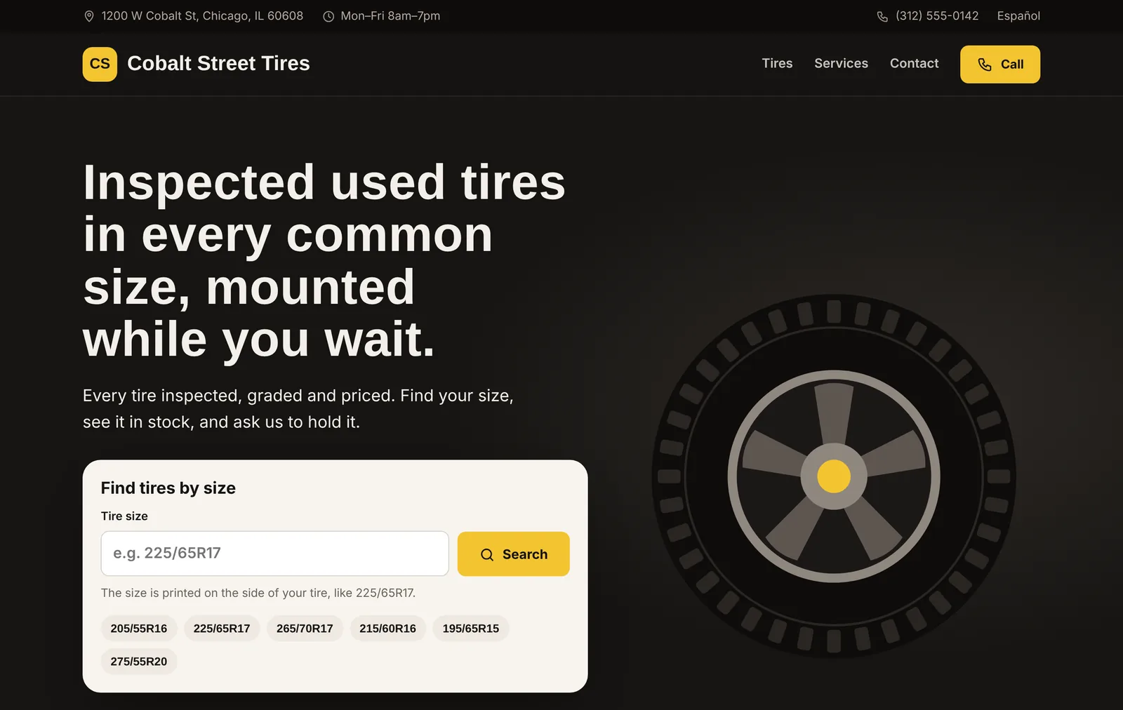 The demo shop website in the Sidewall design