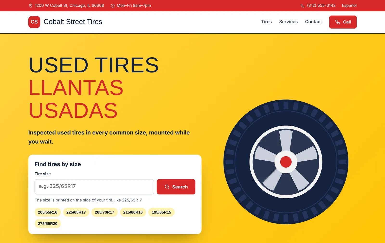 The demo shop website in the Sign design